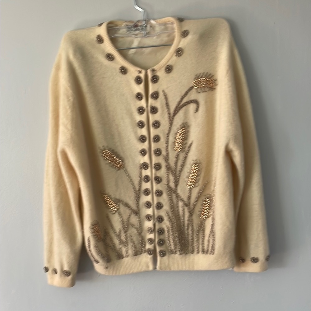 Vintage Crown Pacific beaded sweater - Picture 1 of 11